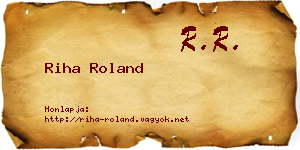 Riha Roland névjegykártya